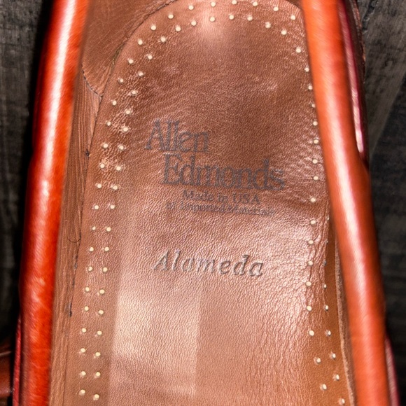 Allen Edmonds Alameda Kiltie Tie Loafer Calf Leather Chili SZ 9   Made in USA - Picture 9 of 10